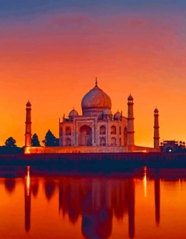 Taj Mahal Sunset Paint By Numbers