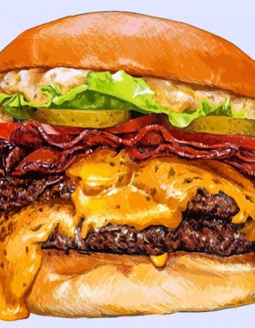 Tasty Fast Food Burgers Paint By Numbers