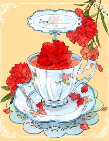 Red Flower Tea Experience Paint By Numbers