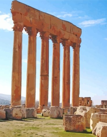 Temple of Jupiter Baalbek Paint By Numbers