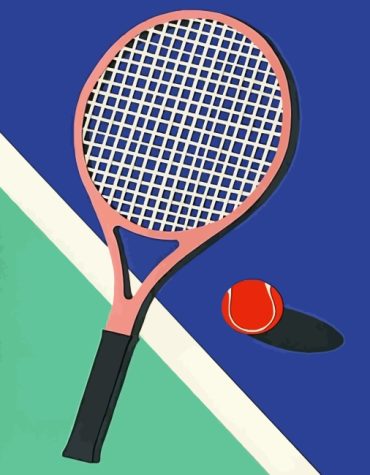 Tennis Racket and Ball Painting Kit Paint By Numbers