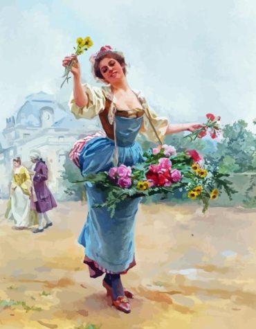 Vintage Flower Seller Paint By Numbers