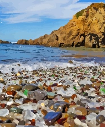 Glass Beach Seascape Paint By Numbers