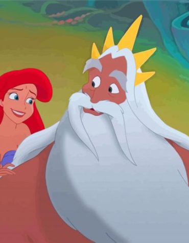 The Little Mermaid and Her Father Paint By Numbers
