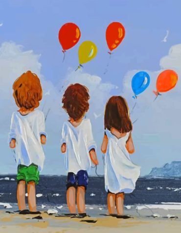 Beach Siblings Adventure Paint By Numbers