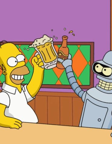 Homer and Bender Cartoon Paint By Numbers