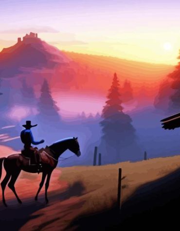 Western Cowboy Scene Paint By Numbers