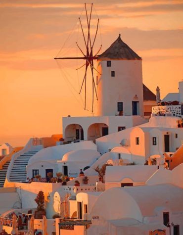 Santorini Greece Cityscape Paint By Numbers