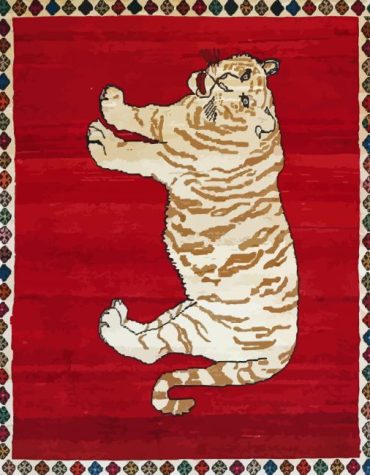 Tiger Cat on Persian Rug Paint By Numbers