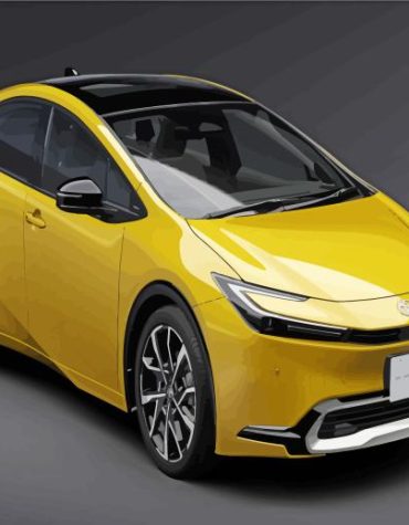 Yellow Toyota Prius Paint By Numbers