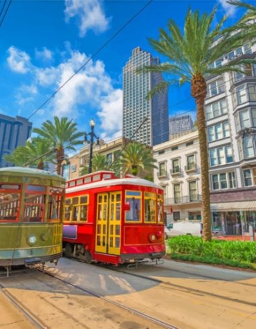 New Orleans Trams Cityscape Paint By Numbers