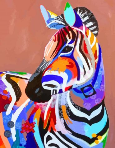 Colorful Zebra Pattern Paint By Numbers