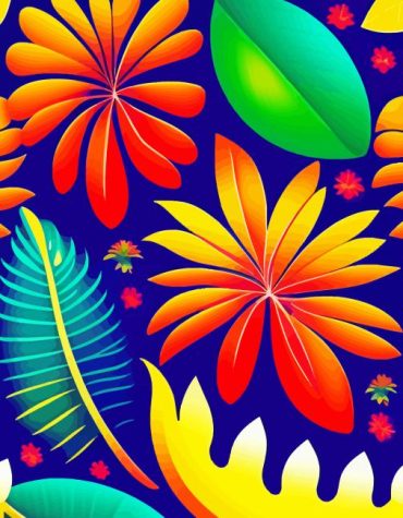 Colorful Tropical Flowers Paint By Numbers