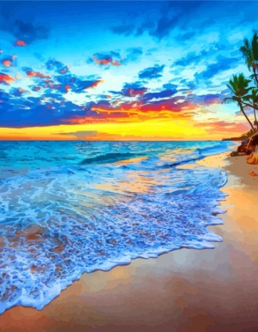 Tropical Beach Sunset Scenes Paint By Numbers