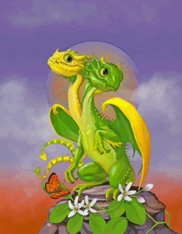 Twin Dragons Fantasy Paint By Numbers