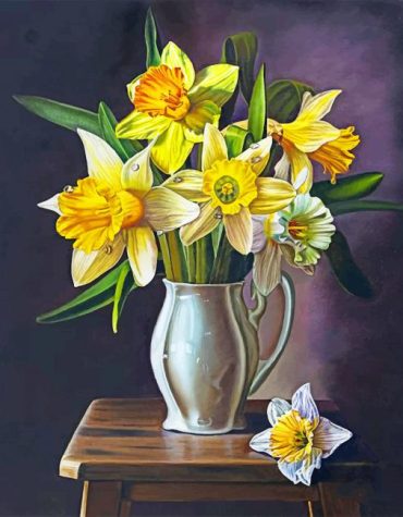 Floral Aesthetic Vase Paint By Numbers