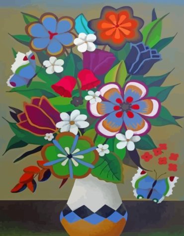 Vibrant Flower Vase Paint By Numbers