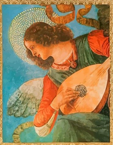 Vintage Angel Mandolin Melody Paint By Numbers