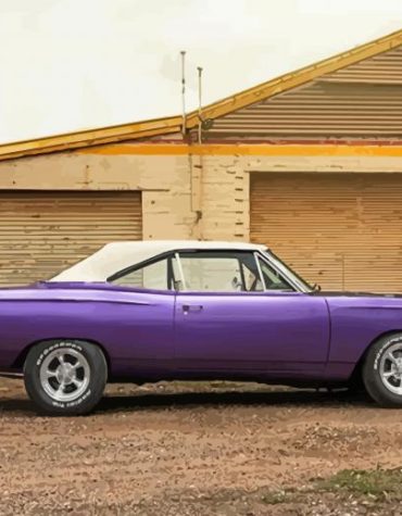 Vintage Plum Plymouth Roadrunner Paint By Numbers