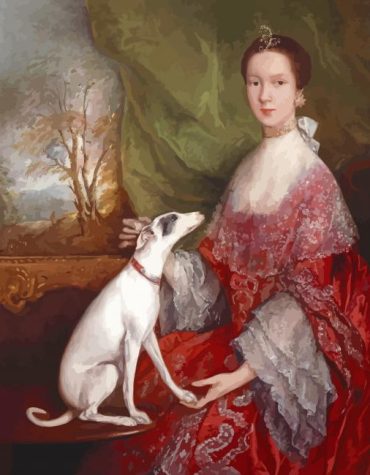 Vintage Woman and Dog Paint By Numbers