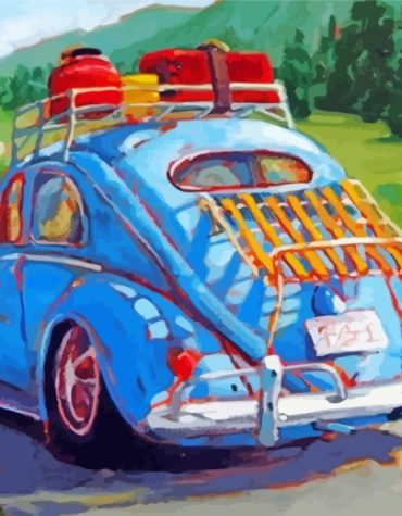 Blue Mini Car Adventure Paint By Numbers