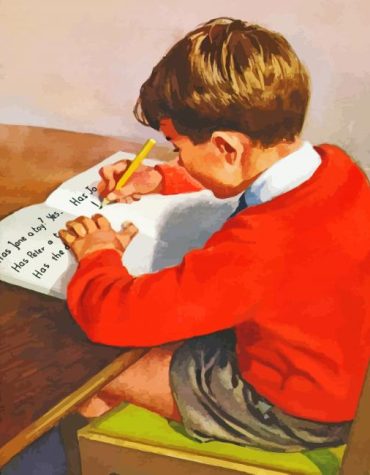 Vintage Student Study Session Paint By Numbers