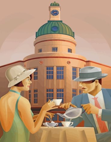 Romantic Tea Time Couple Paint By Numbers