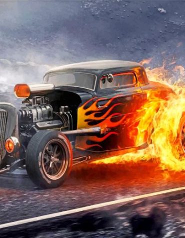 Vintage Fire Engine Paint By Numbers