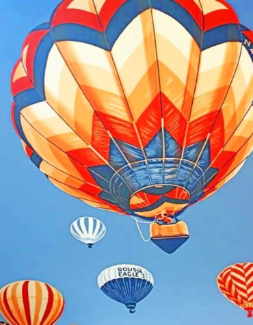 Colorful Hot Air Balloon Paint By Numbers