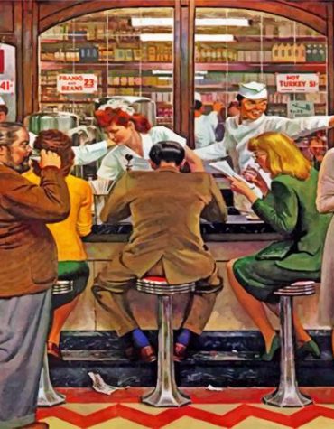 Norman Rockwell Vintage Cafe Paint By Numbers