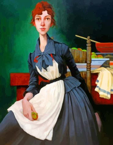 Vintage Maid Motorcycle Paint By Numbers