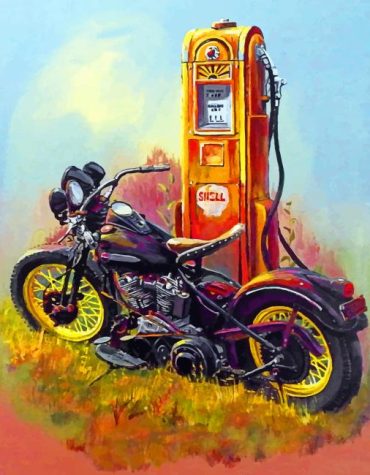 Vintage Harley Davidson Paint By Numbers