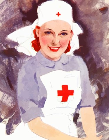 Vintage Nurse Red Paint By Numbers