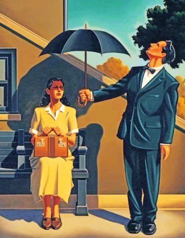 Vintage Couple Under Umbrella Paint By Numbers