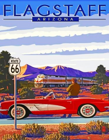 Vintage Cars Route 66 Paint By Numbers