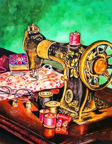 Retro Sewing Machine Paint By Numbers
