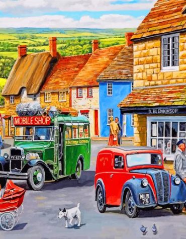 Vintage Cityscape Paint By Numbers