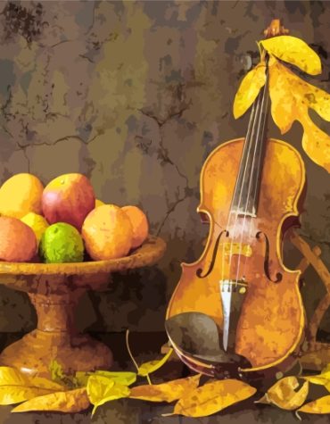 Vintage Violin Still Life Paint By Numbers