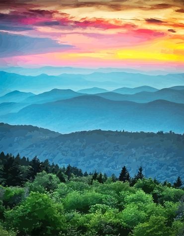 Blue Ridge Nature Scenery Paint By Numbers