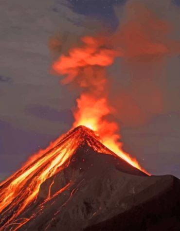 Majestic Volcanic Scene Paint By Numbers