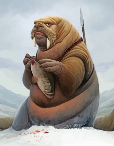 Walrus and Fish Encounter Paint By Numbers