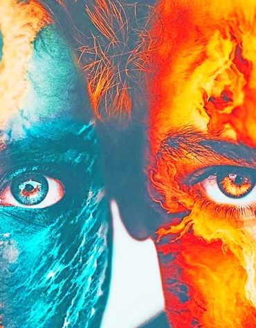 Abstract Water and Fire Paint By Numbers