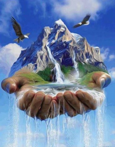 Waterfall Nature Hand Paint By Numbers