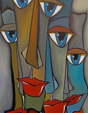 Abstract Female Faces Paint By Numbers