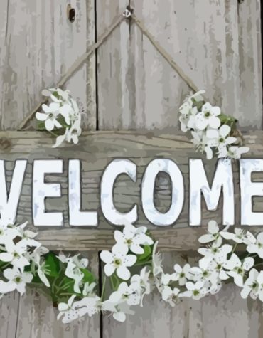 Welcome Floral Paint By Numbers