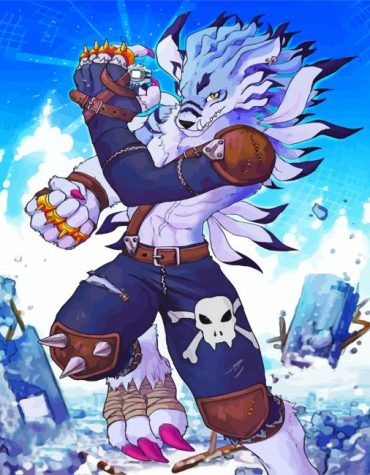 Weregarurumon Digimon Adventure Paint By Numbers