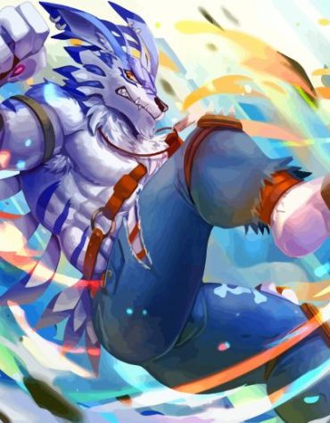 Weregarurumon Digimon Art Paint By Numbers