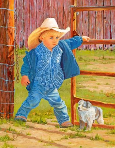 Vintage Western Cowboy Paint By Numbers