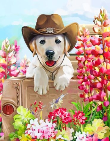 Western Dogs and Pickup Trucks Paint By Numbers