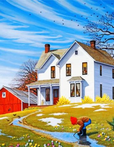 Picturesque Barn and House Paint By Numbers